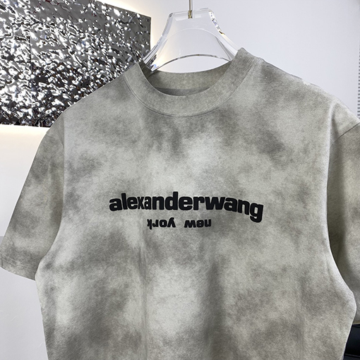 アレキサンダーワン 新しい炒め塩は古い洗水半袖Tシャツ