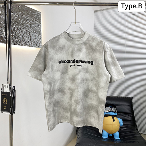 アレキサンダーワン 新しい炒め塩は古い洗水半袖Tシャツ