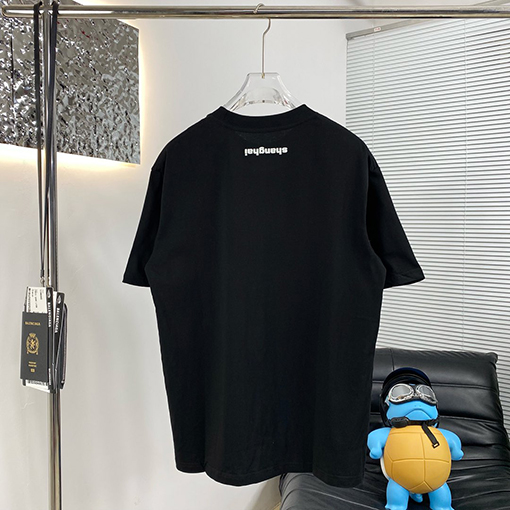 アレキサンダーワンコピー 新しい弾幕ロゴ発泡半袖Tシャツ