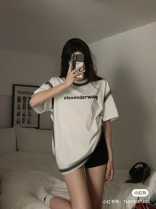 アレキサンダーワンコピー 新しい文字立体インクジェットデザイン半袖Tシャツ
