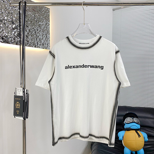 アレキサンダーワンコピー 新しい文字立体インクジェットデザイン半袖Tシャツ