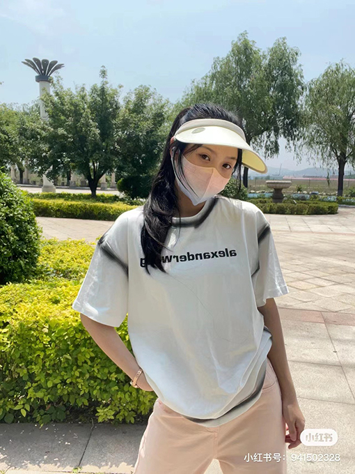 アレキサンダーワンコピー 新しい文字立体インクジェットデザイン半袖Tシャツ