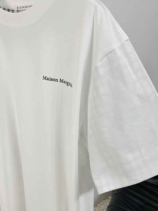 マルタンマルジェラ 新しい折りたたみステッチチェック柄半袖Tシャツ