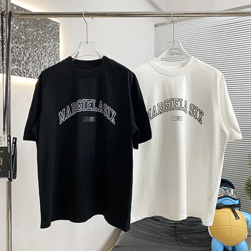 マルタンマルジェラスーパーコピー 古着ファッション英数字プリント半袖Tシャツ