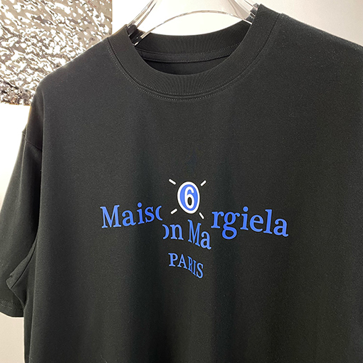 マルタンマルジェラ 新しいロゴプリント半袖Tシャツ