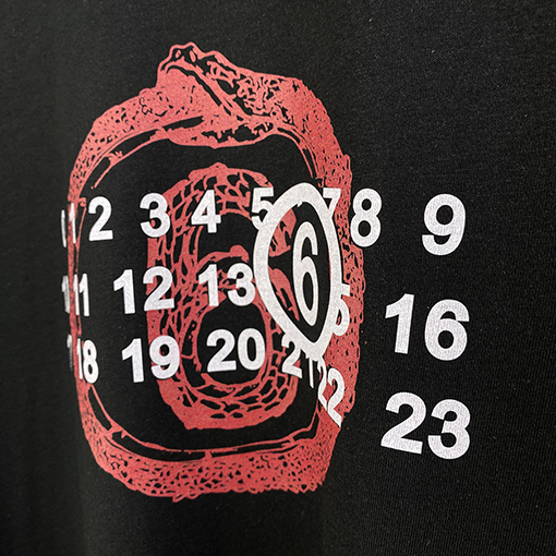 マルタンマルジェラ 新しい水洗いストレートプリント半袖Tシャツ