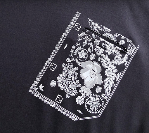 フェンディ 新しい胸ポケットプリント半袖Tシャツ