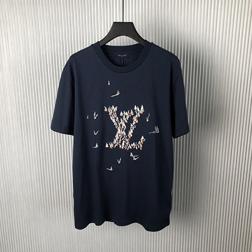 ルイヴィトン 新しい刺繍ファッション綿半袖Tシャツ