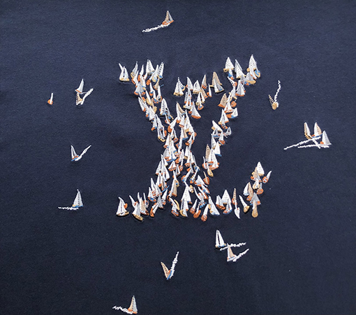 ルイヴィトン 新しい刺繍ファッション綿半袖Tシャツ