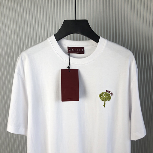 グッチコピー 新しい刺繍ニット綿半袖Tシャツ