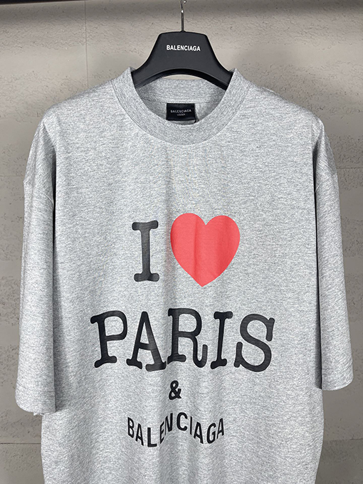 バレンシアガフロントアートプリント半袖Tシャツ