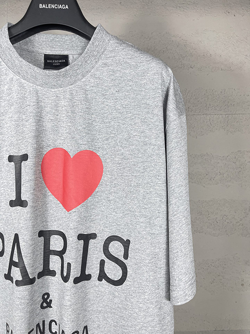 バレンシアガフロントアートプリント半袖Tシャツ