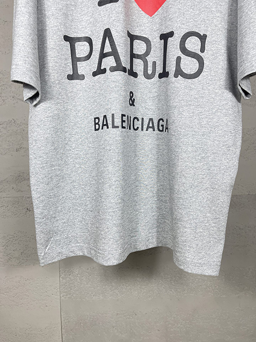 バレンシアガフロントアートプリント半袖Tシャツ