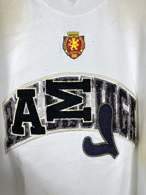バレンシアガ古い磨かれた塗装半袖Tシャツ