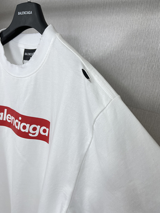 バレンシアガプリント半袖Tシャツ