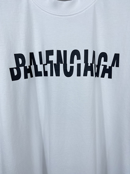 バレンシアガ間違った文字ロゴプリントウォッシュ半袖Tシャツ