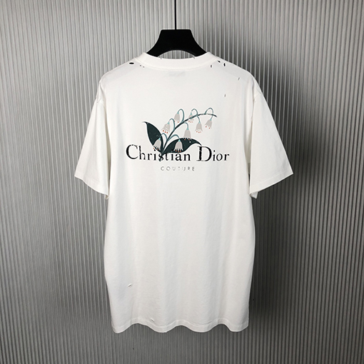 ディオール新しいスズランプリント半袖Tシャツ