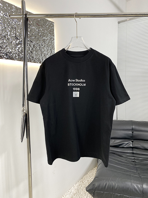 アクネストゥディオズ クラシックなシルバースマイリーシルバープリント半袖Tシャツ