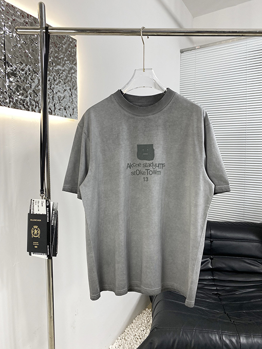 アクネストゥディオズ 新しい炒め色の古い半袖Tシャツ