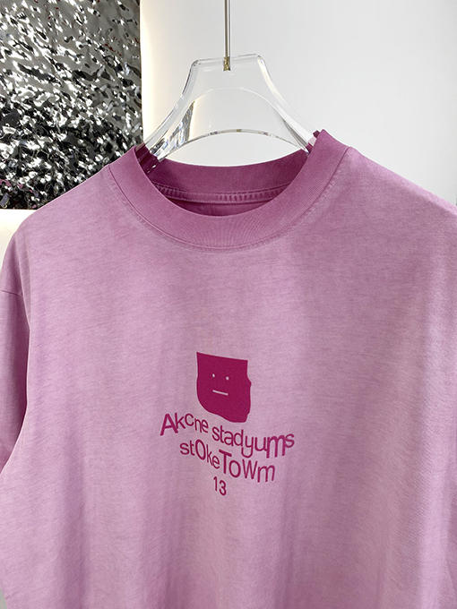 アクネストゥディオズ 新しい炒め色の古い半袖Tシャツ