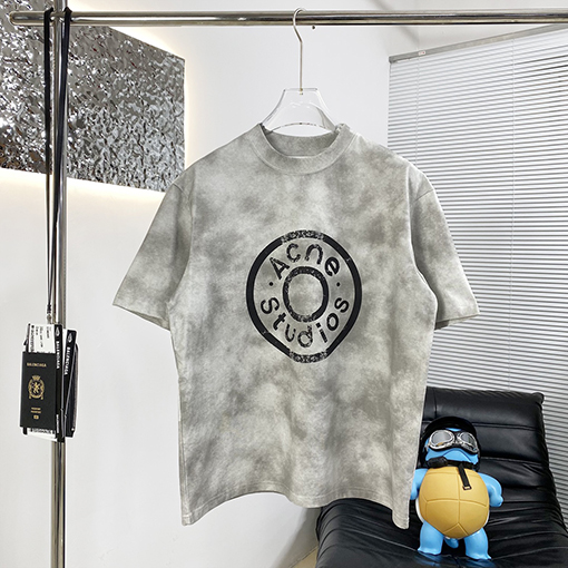 アクネストゥディオズ 新しい塩を炒めて水を洗って古い半袖Tシャツ