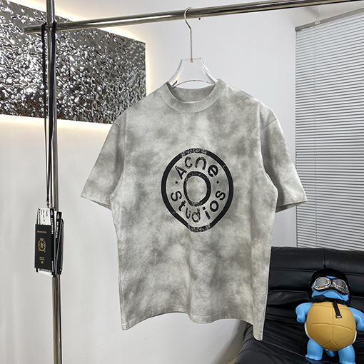 アクネストゥディオズ 新しい塩を炒めて水を洗って古い半袖Tシャツ