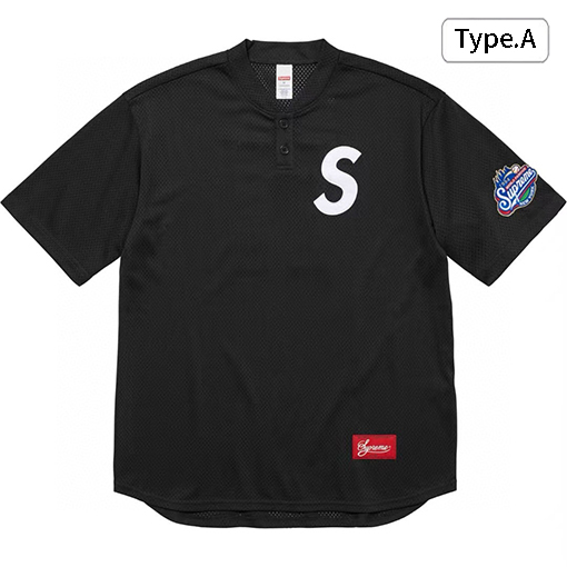 シュプリームコピー FW24/SS25 S LOGO BASEBALL HENLEYヘンリーカラーTシャツ