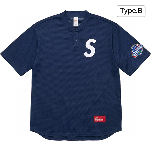 シュプリームコピー FW24/SS25 S LOGO BASEBALL HENLEYヘンリーカラーTシャツ