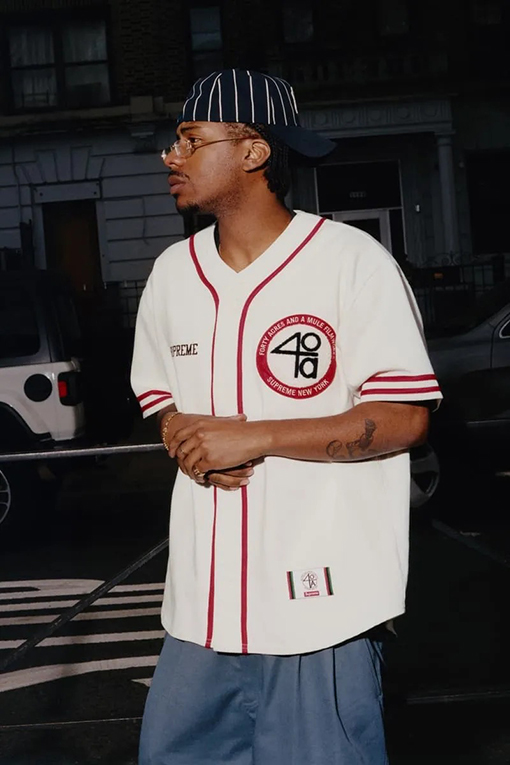 シュプリームコピー x 40 Acres コラボコレクションSS25 Twill Baseball Jersey 半袖ベースボールジャージ