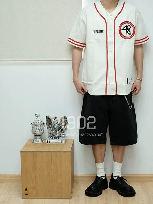 シュプリームコピー x 40 Acres コラボコレクションSS25 Twill Baseball Jersey 半袖ベースボールジャージ