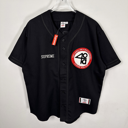 シュプリームコピー x 40 Acres コラボコレクションSS25 Twill Baseball Jersey 半袖ベースボールジャージ