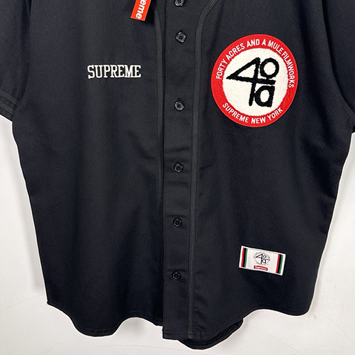 シュプリームコピー x 40 Acres コラボコレクションSS25 Twill Baseball Jersey 半袖ベースボールジャージ