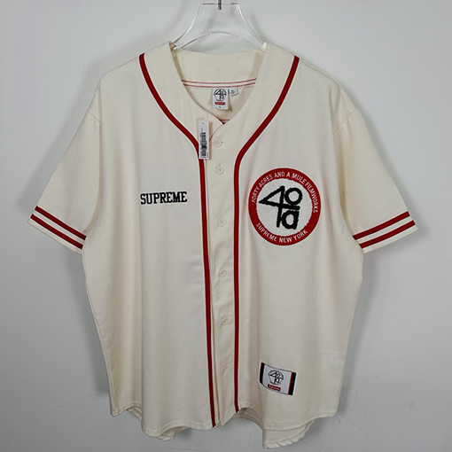 シュプリームコピー x 40 Acres コラボコレクションSS25 Twill Baseball Jersey 半袖ベースボールジャージ