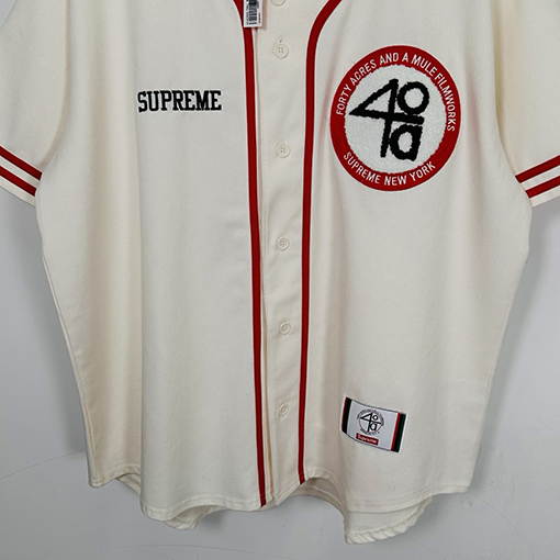 シュプリームコピー x 40 Acres コラボコレクションSS25 Twill Baseball Jersey 半袖ベースボールジャージ