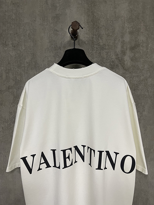ヴァレンティノコピー 新しいロゴの文字プリント半袖Tシャツ