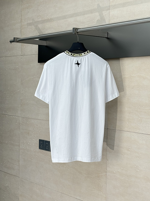 ディオール 新しいコラボレーションジャカードスレッドネック半袖Tシャツ