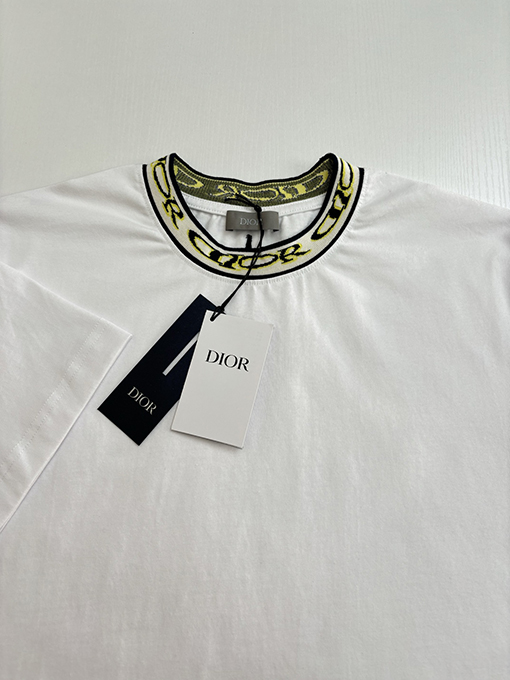 ディオール 新しいコラボレーションジャカードスレッドネック半袖Tシャツ