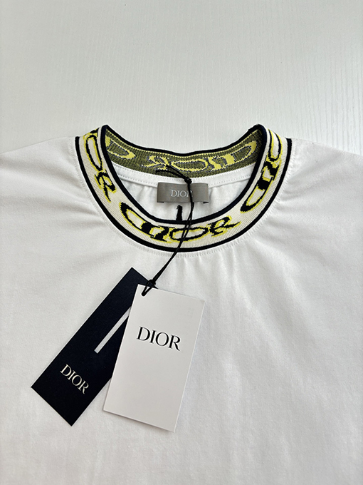ディオール 新しいコラボレーションジャカードスレッドネック半袖Tシャツ