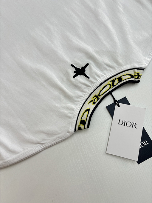 ディオール 新しいコラボレーションジャカードスレッドネック半袖Tシャツ