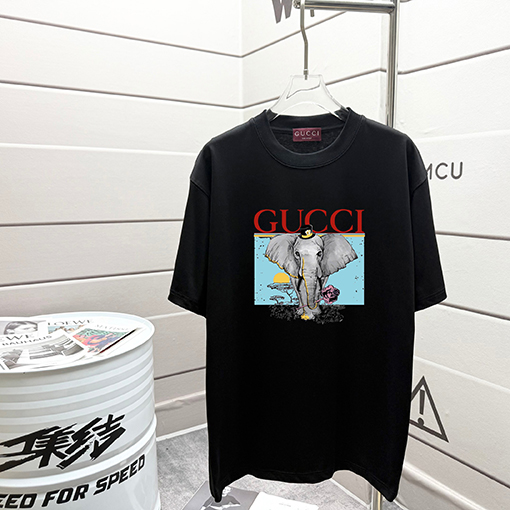 グッチスーパーコピー ファッションプリント半袖Tシャツ