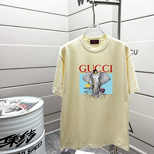グッチスーパーコピー ファッションプリント半袖Tシャツ