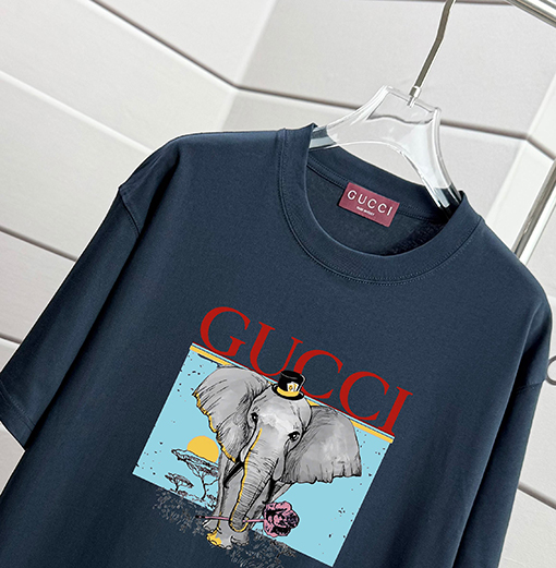 グッチスーパーコピー ファッションプリント半袖Tシャツ