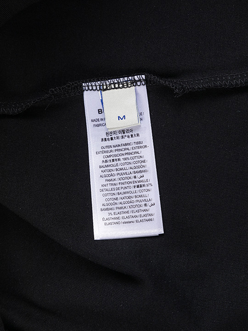 バーバリー 胸と背中のクラシックな金糸シンプルな文字刺繍ロゴ半袖Tシャツ