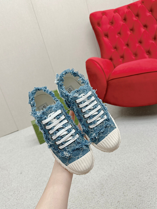 グッチコピー早春フリンジロートップキャンバスシューズ