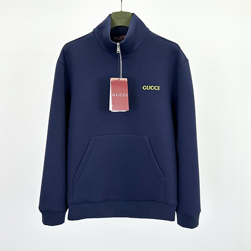 グッチ スペースコットンハーフジップアルファベットパーカー