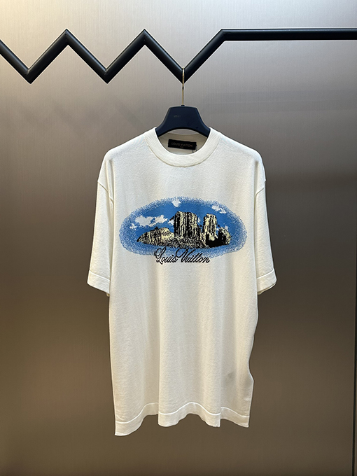ルイヴィトンコピー 小島ジャカードニット半袖Tシャツ