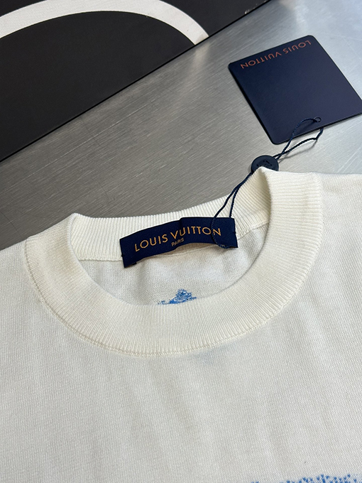 ルイヴィトンコピー 小島ジャカードニット半袖Tシャツ