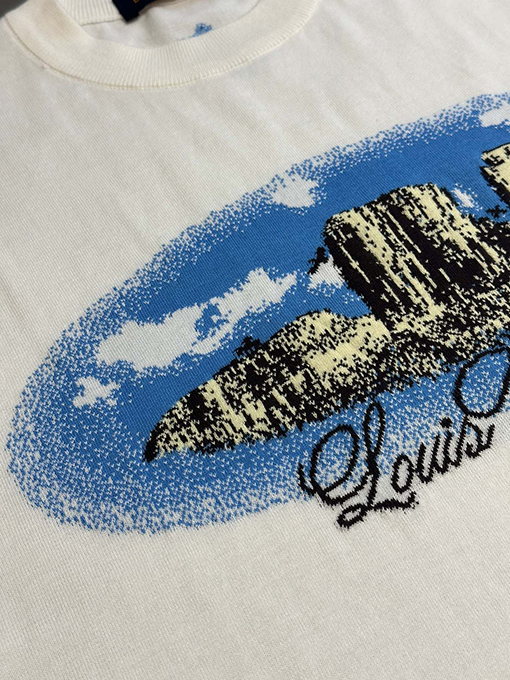 ルイヴィトンコピー 小島ジャカードニット半袖Tシャツ