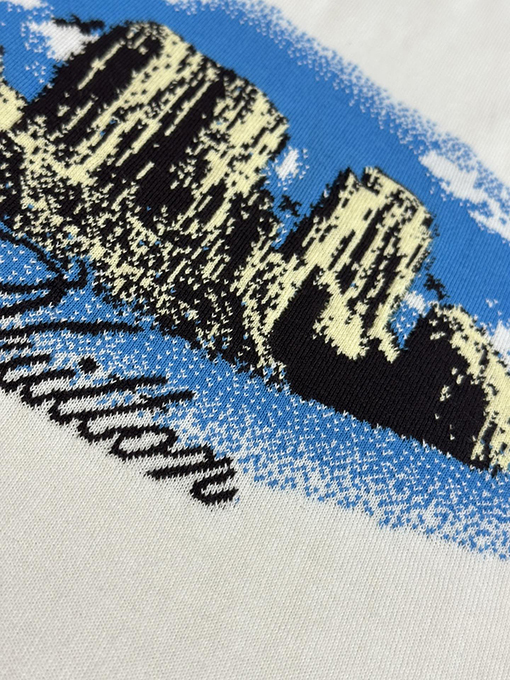 ルイヴィトンコピー 小島ジャカードニット半袖Tシャツ