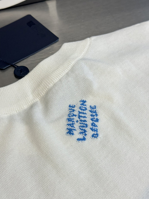 ルイヴィトンコピー 小島ジャカードニット半袖Tシャツ